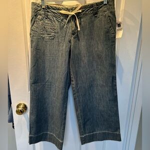 GAP Linen-Blend Drawstring Crop Pants – Size 6 – NWT New With Tags